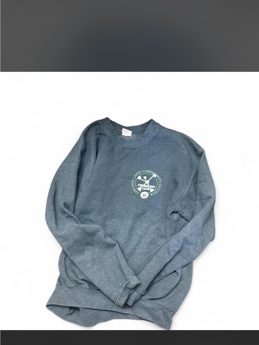Men’s Crewneck Sweatshirt with Small Chest Logo - Slate Blue